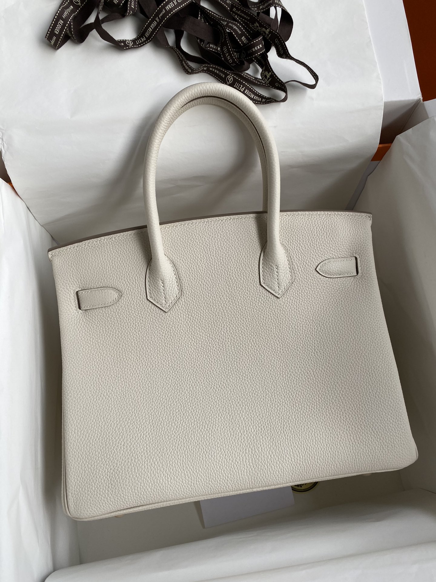 Hermes Birkin 30CM Togo Leather Handbag White